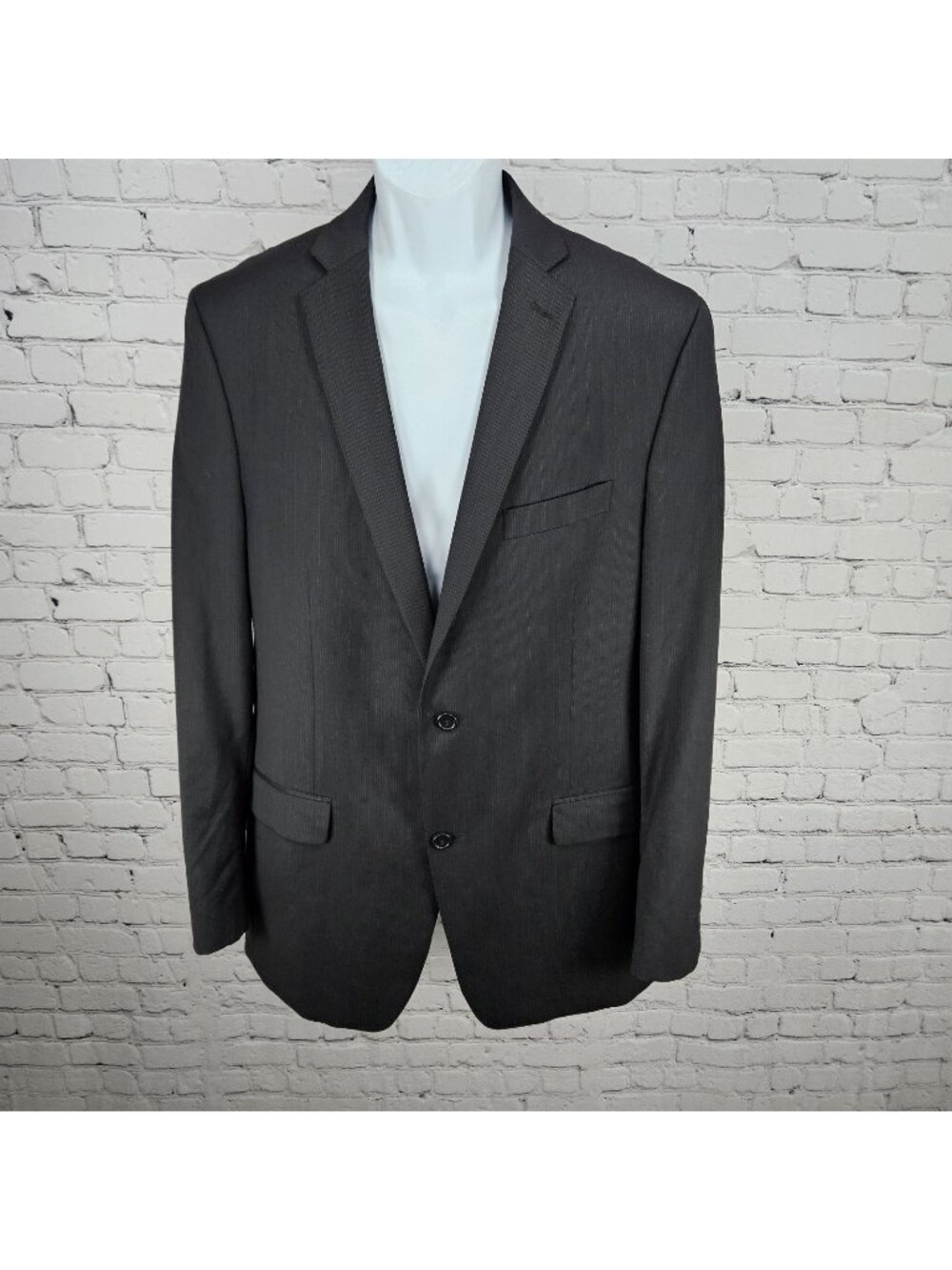Alfani Black 100% Wool Slim Fit 2 Button Vented Notch Blazer Sport Coat 42L